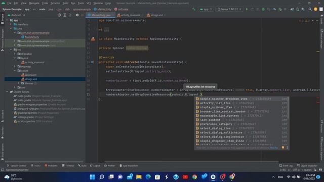 Create a spinner in your Android app - Android Studio tutorial* смотреть онлайн