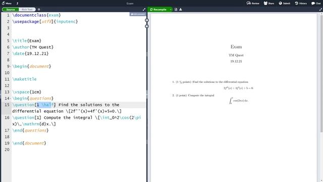 The Exam Class in LaTeX Part 1 - Creating Questions смотреть онлайн