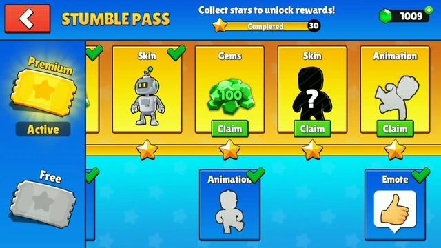 STUMBLE PASS Stumble Guys Opening All Rewards 800 Gems