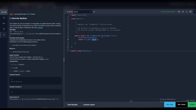 | ? Resolviendo Ejercicios de Java ☕ en HACKERRANK | Mock Test 1 | Find the Median | смотреть онлайн