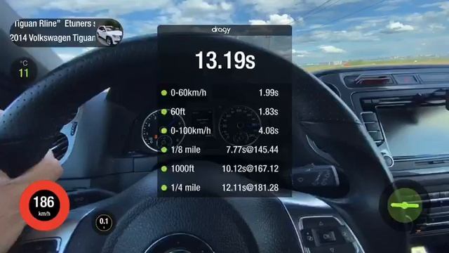 Tiguan st3+ Замер 0-100, 402м смотреть онлайн
