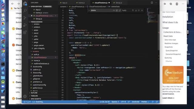 #44 React Native Firebase Cloud Firestore Database | Part 4 смотреть онлайн