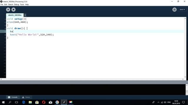 Основы программирования Java. Processing. Вывод текста смотреть онлайн