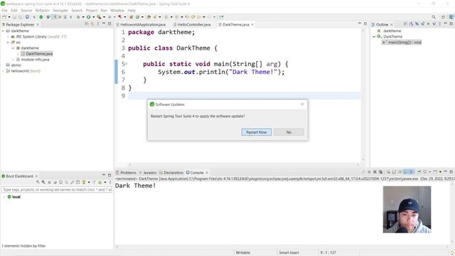 How to setup Dark Theme Mode Spring Tool Suite STS Java смотреть онлайн