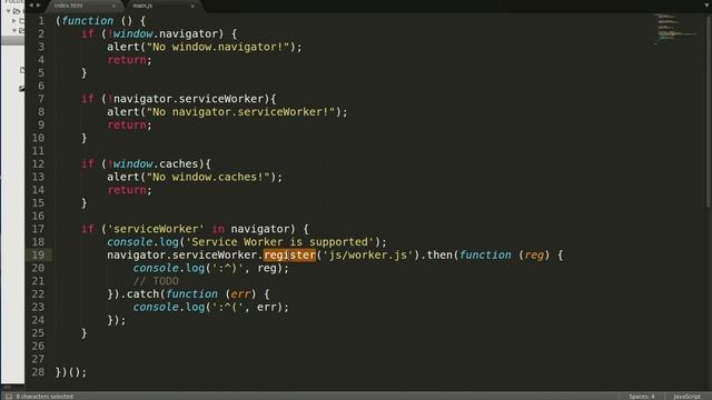 Progressive web Apps service worker Register #03 смотреть онлайн