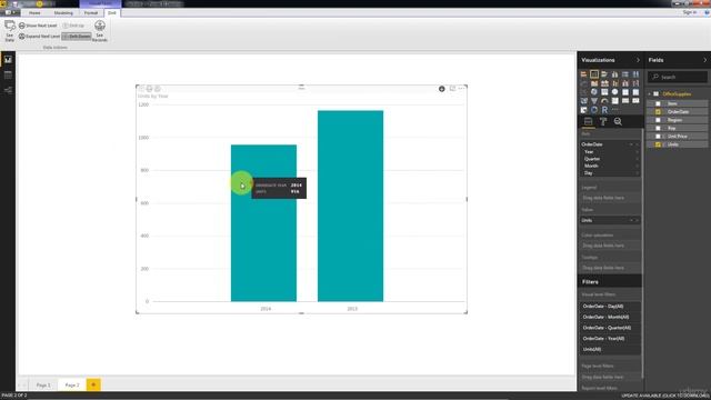 005 PowerBI Drilling down and up in hierarchies смотреть онлайн