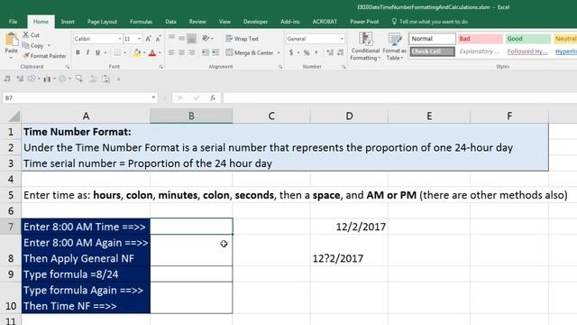 Excel Basics 10: Date & Time Number Formatting, Formulas, Functions & Calculations смотреть онлайн