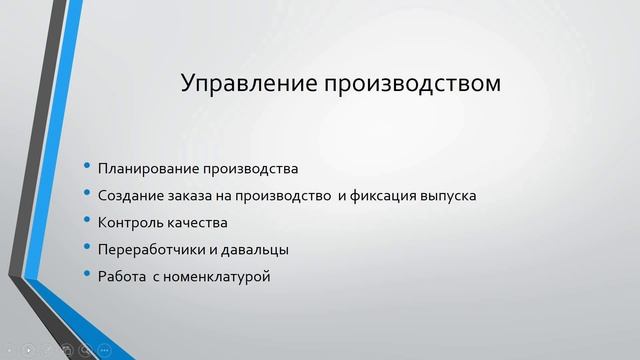 Курс по 1С ERP Лекция четвертая . Методологические требования к блоку управления производством смотреть онлайн