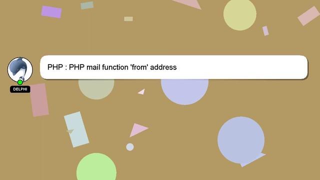 PHP : PHP mail function 'from' address смотреть онлайн
