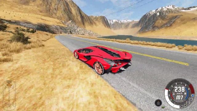 BeamNG.drive - Lamborghini Sian FKP 37 2019 - Car Show Test Drive Crash . 4K 60fps. смотреть онлайн