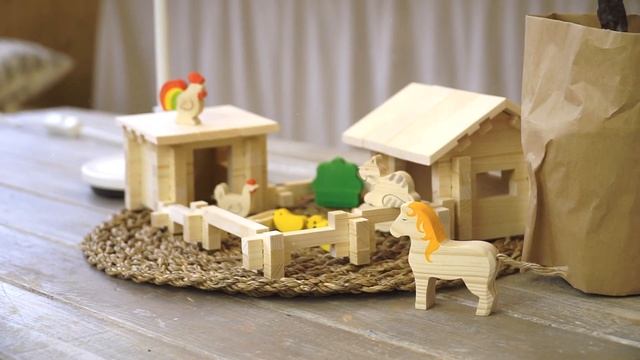 Деревянный конструктор ЛЕСОВИЧОК Солнечная ферма №1 набор из 130 деталей смотреть онлайн