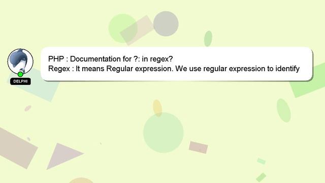 PHP : Documentation for ?: in regex? смотреть онлайн