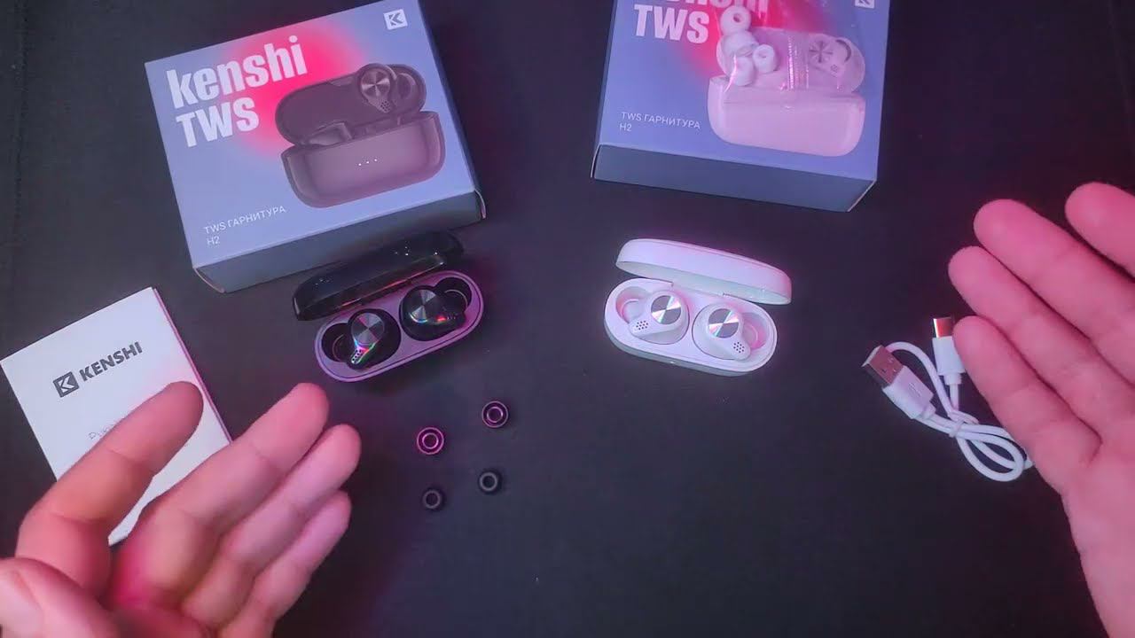 тестирование наушников TWS Kenshi H2 белые смотреть онлайн