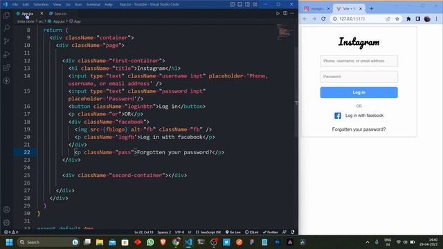 Instagram Clone using React JS | Log in/Sign in Page | React JS Project | #reactjs смотреть онлайн