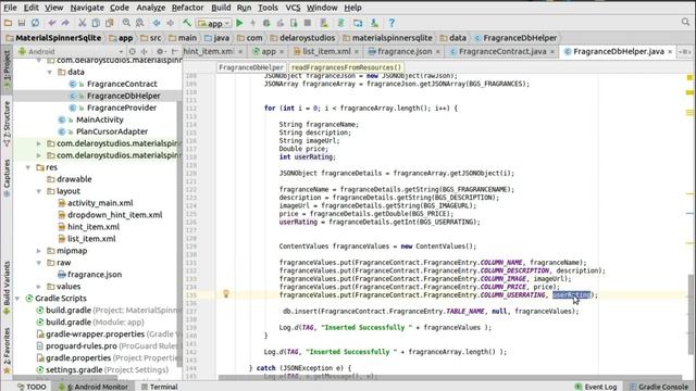 ANDROID MATERIAL SPINNER AND POPULATE FROM SQLITE DATABASE смотреть онлайн