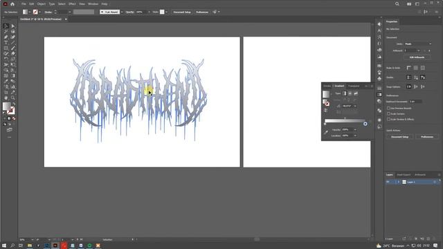 How to make Death Metal logo using 'BRADTHEN'' font in Adobe Illustrator смотреть онлайн