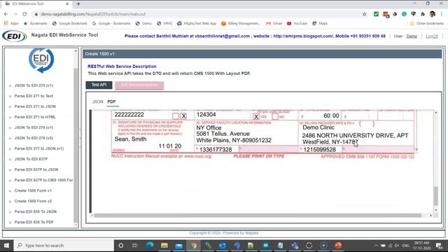 Create CMS 1500 Form using JSON смотреть онлайн