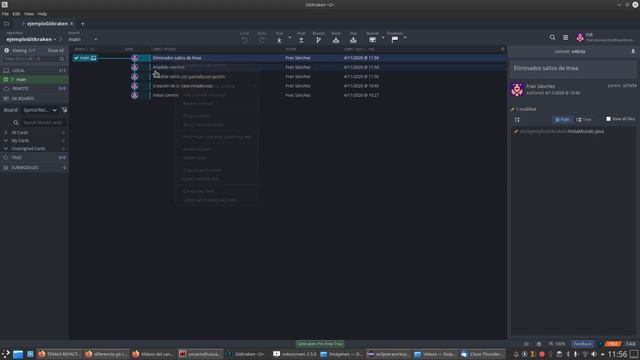 4 Uso de GitHub mediante Gitkraken en Eclipse: Modificar un commit смотреть онлайн