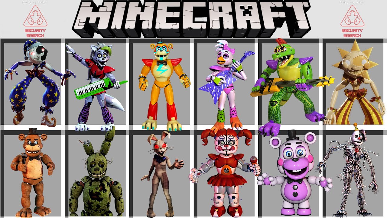 Моды на все виды АНИМАТРОНИКОВ ФНАФ в МАЙНКРАФТ ! FNAF SECURITY BREACH MOD in MINECRAFT PE смотреть онлайн