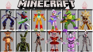 Моды на все виды АНИМАТРОНИКОВ ФНАФ в МАЙНКРАФТ ! FNAF SECURITY BREACH MOD in MINECRAFT PE