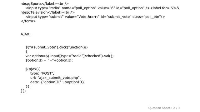 HTML : Getting radio button value and sending through ajax to php смотреть онлайн