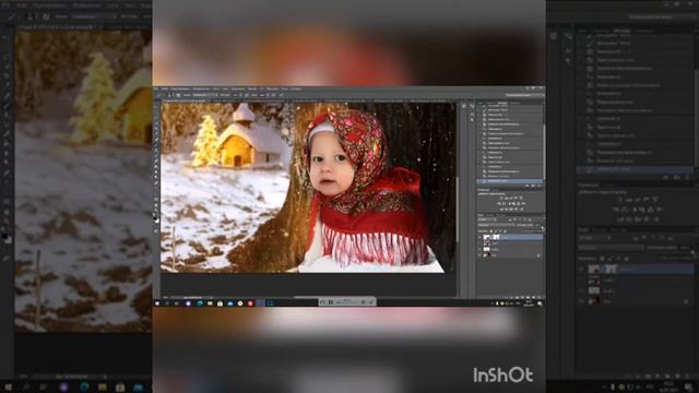 Художественная обработка зимней фотографии. Русская красавица смотреть онлайн