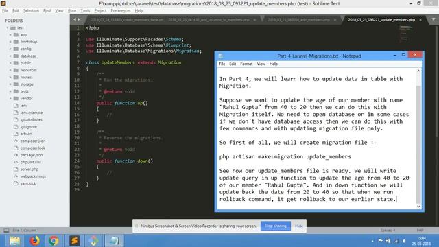 Part 4: Update data in table with Migration - Laravel 5.6 Migrations смотреть онлайн
