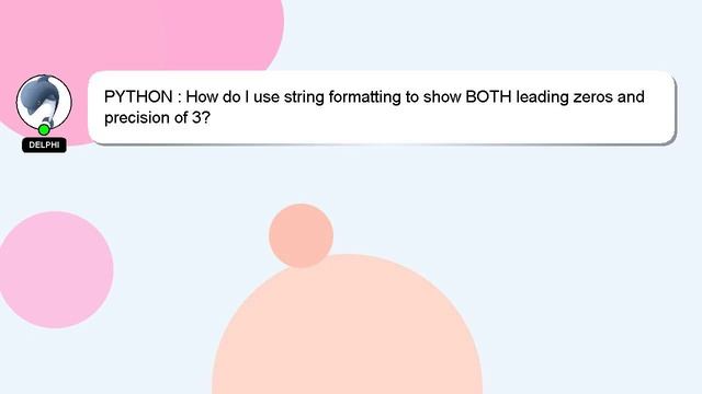 PYTHON : How do I use string formatting to show BOTH leading zeros and precision of 3? смотреть онлайн