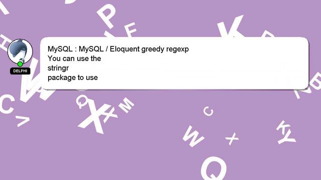 MySQL : MySQL / Eloquent greedy regexp смотреть онлайн