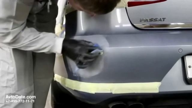 Видео урок AvtoDate Локальная покраска заднего бампера. смотреть онлайн