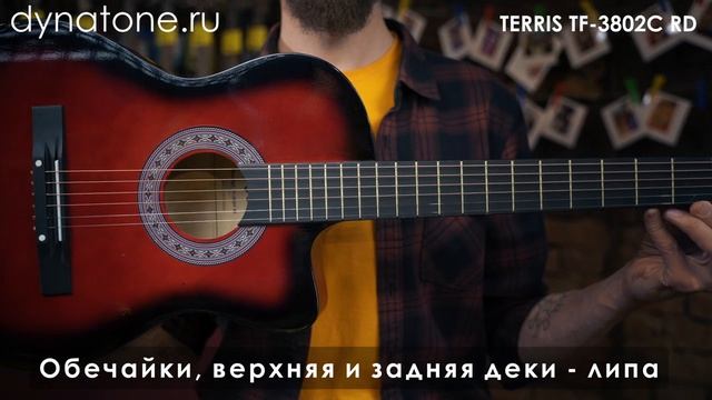 Обзор акустической гитары TERRIS TF-3802C RD смотреть онлайн