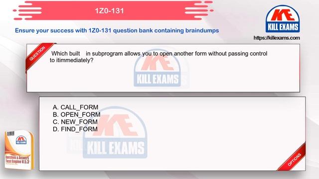 1Z0-131 - Oracle9i Build Internet Applications I 2021 Update Question Bank by Killexams.com смотреть онлайн