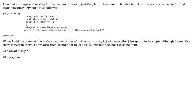 Wordpress: get a list of posts from Custom Taxonomy смотреть онлайн