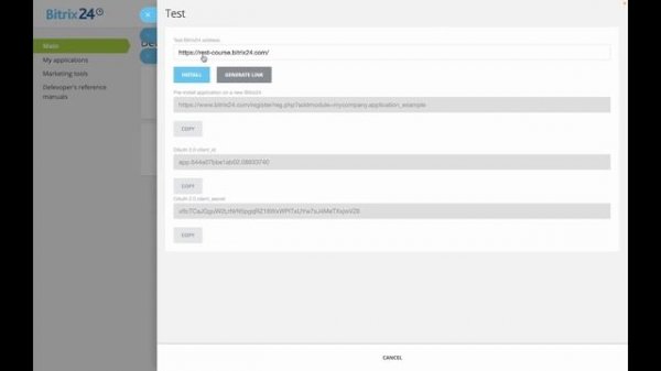Bitrix24 REST API Training Course_How to develop an application