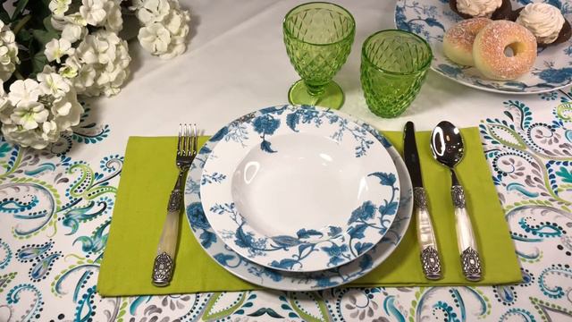 Фарфоровый сервиз на 6 персон с рисунками в японской стилистике "Лазурный дракон" смотреть онлайн