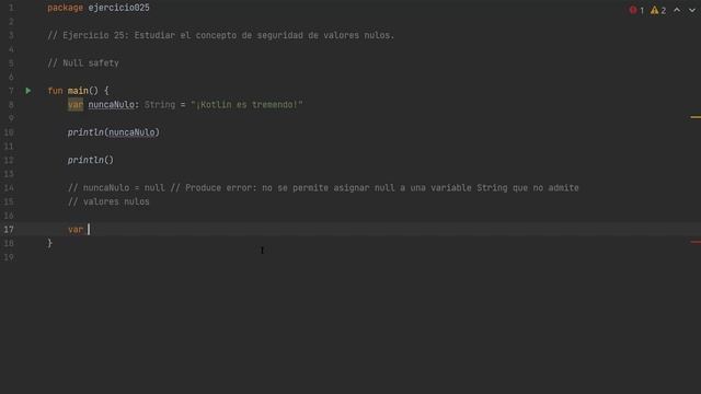 Kotlin Ejercicio: 25 Estudiar Concepto Seguridad Valores Nulos (null) sobre Asignación de Variables смотреть онлайн