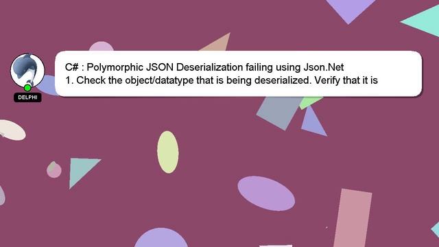 C# : Polymorphic JSON Deserialization failing using Json.Net смотреть онлайн