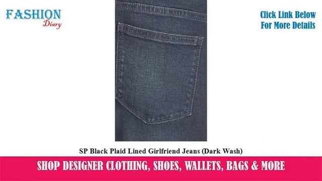 ★★★ SP Black Plaid Lined Girlfriend Jeans (Dark Wash) ★★★ смотреть онлайн