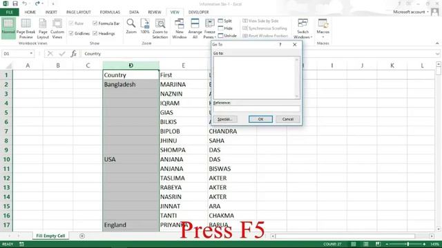 How to fill Blank Cells in Excel by using data above with shortcut keys. смотреть онлайн