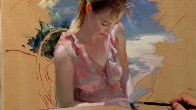 How I painted oil on canvas painting Tea and plums. Time lapse. смотреть онлайн