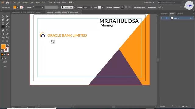 Professional Business Card Design in Adobe illustrator смотреть онлайн