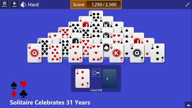 Solitaire Celebrates 31 Years Game #22 | May 31, 2021 Event | Pyramid Hard смотреть онлайн