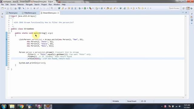 How to filter the List of Persons using Java 8 Stream? | Java 8 streams tutorial | Streams in Java смотреть онлайн