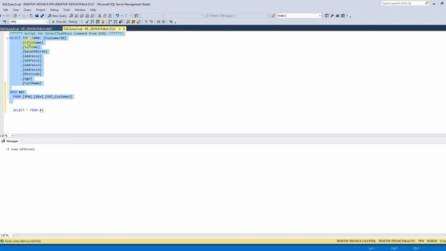 SQL Server 2017 Tutorial 27 - temp # hash tables смотреть онлайн