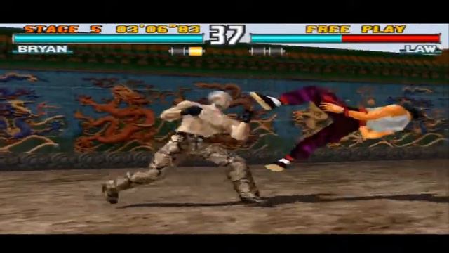 Tekken 3 Bryan Arcade Mode Gameplay Hard [PSX Version]
