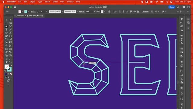 How to create an inline text effect for Beginners | Adobe Illustrator смотреть онлайн