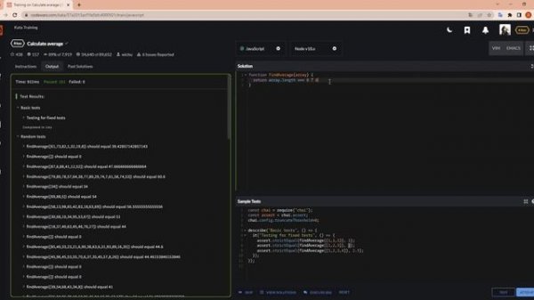 Как решить задачу Calculate average ? / Codewars JavaScript 8kyu