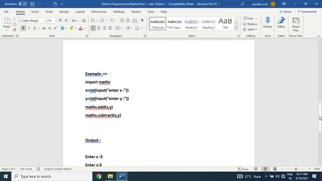 Python Programming Module Part 1 class 18 смотреть онлайн
