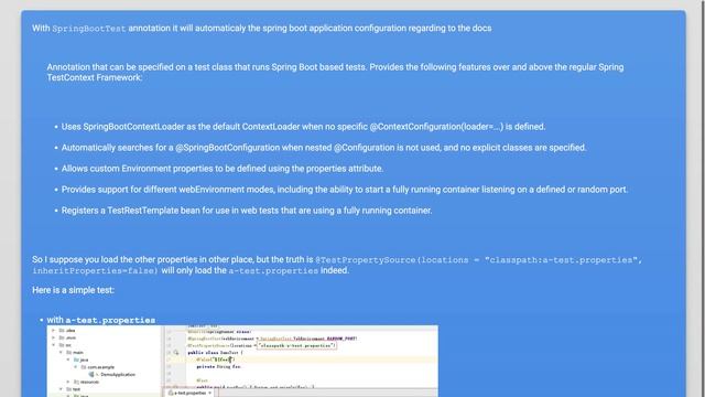 Spring Boot loads all the available properties file regardless of my @TestPropertySource annotat... смотреть онлайн