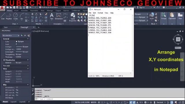 Plotting XY coordinates with Notepad script using AutoCAD 2020 смотреть онлайн